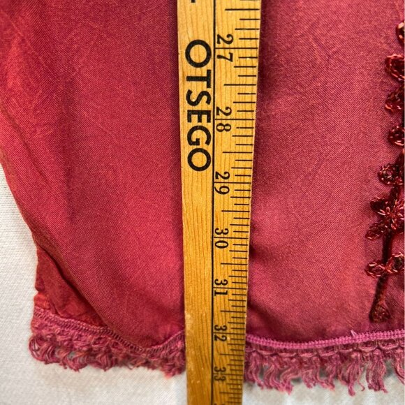 NWT Anandas Collection Womens Tunic Blouse Large Red Embroidered Casual Boho Top - Picture 9 of 13